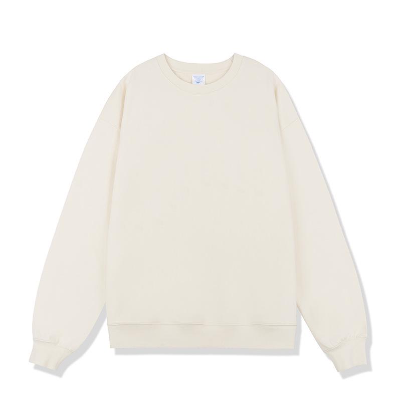 Herren Schweres Frottee Sweatshirt: Einfarbig, Herbst/Winter-Stil mit Rundhalsausschnitt - Trendiges europäisches und amerikanisches Design