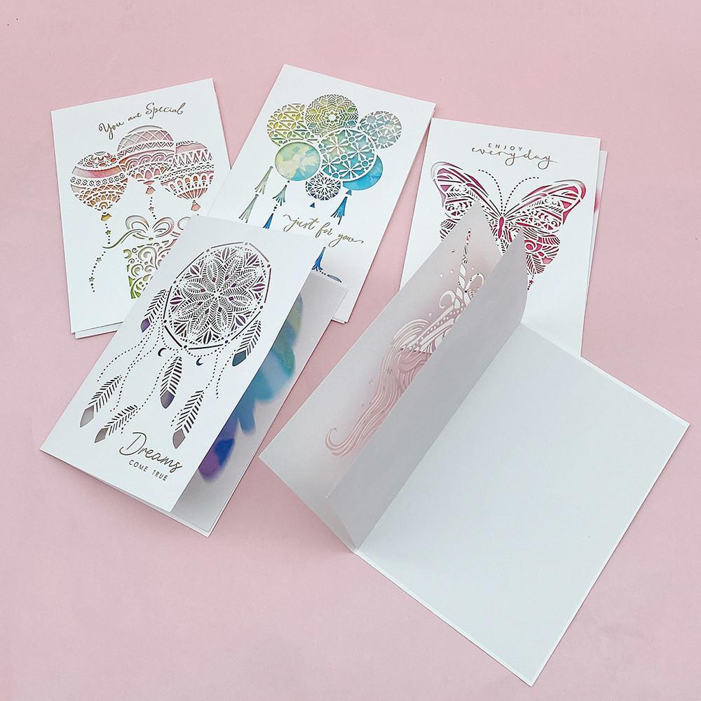 Mothers Day 3d Paper Card With Handmade Thank You Design For Celebrations