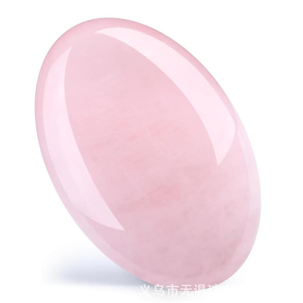 Piedra de Palma de Jabón de Cuarzo Rosa 45x30mm - Piedra de Masaje con Energía de Cristal