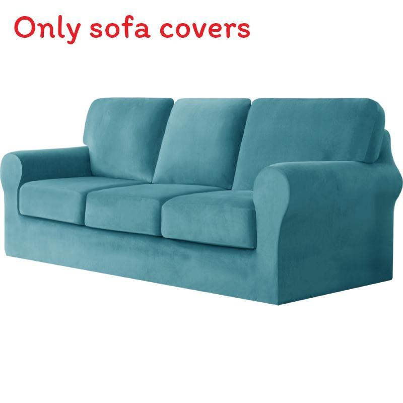 Elastic Polyester Sofa Cover For One Two Three Seat Sofas With Antiwrinkle And Easy Clean Functionality
