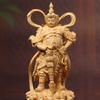 Holzschnitzerei der Schutzgottheit Vajrapani und des Reichtumsgottes Guan Yu Figuren für die Heimdekoration