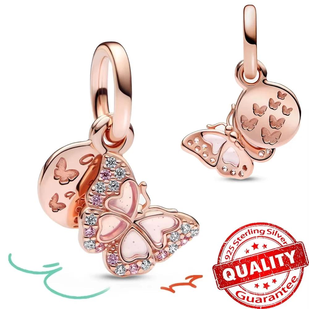 Original Copper Butterfly Pendant Dragonfly Flowers Charms Bead For Women Necklace Diy Bracelet Fine Jewellery Gift