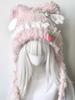 Y2K Aesthetic Lace Patchwork Knitted Fairy Hat Cute Strawberry Winter Cap Harajuku Kawaii Grunge Women Hats