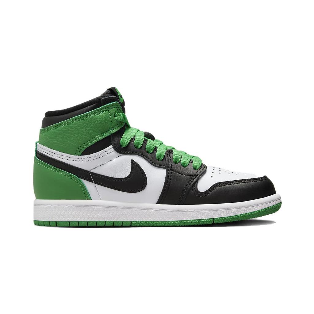Air Jordan 1 Retro High OG PS Lucky Green Kinder-Sneaker Schwarz Weiß FD1412-031