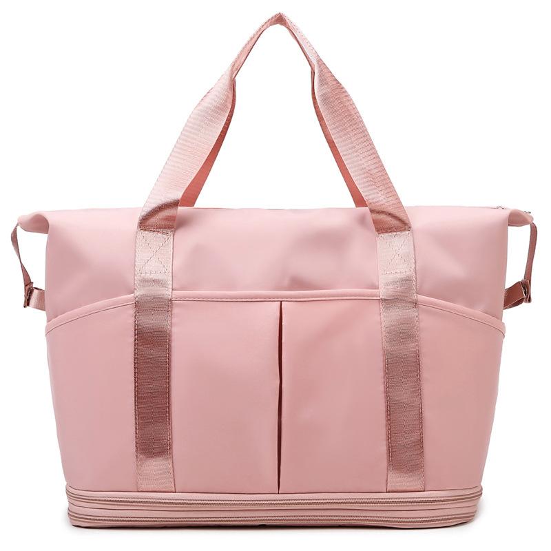 Double-layer expansion travel bag women's large-capacity short-distance portable maternity duffel bag dry and wet separation sports fitness bag