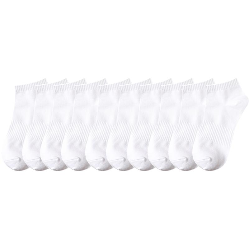 10 Pairs Plain White Black Short Socks Unisex Cotton Sport Ankle Socks for Women Men