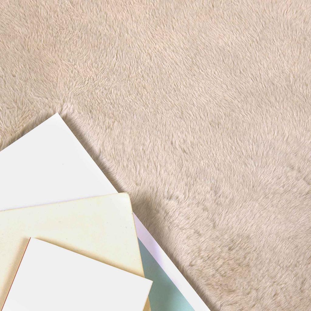 Non Slip Artificial Rabbit Fur Rug OLITE Taupe