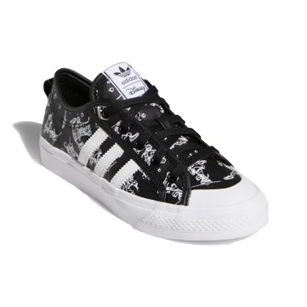 Disney X Adidas Originals NIZZA Goofy Slip Resistant Cushioning Low Top Skateboard Shoes Black Teenagers FW9596