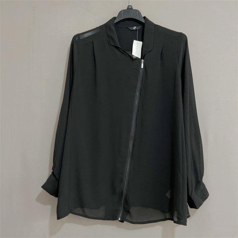 European Sheet EV * Plus Size Women's Clothing Summer Long Sleeves Loose Chiffon Shirt Shirt Sun Protection Clothing Chiffon Blouse