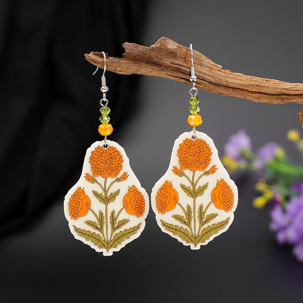 

Модные висячие серьги для женских украшений оранжевый