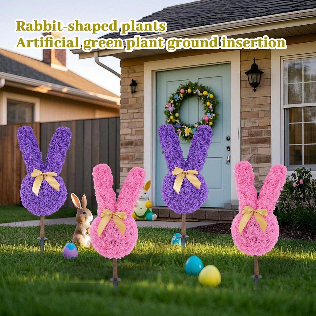 Tvarované rostliny, Umělé zelené rostliny, Vhodné pro velikonoční výzdobu verandy venkovní vnitřní