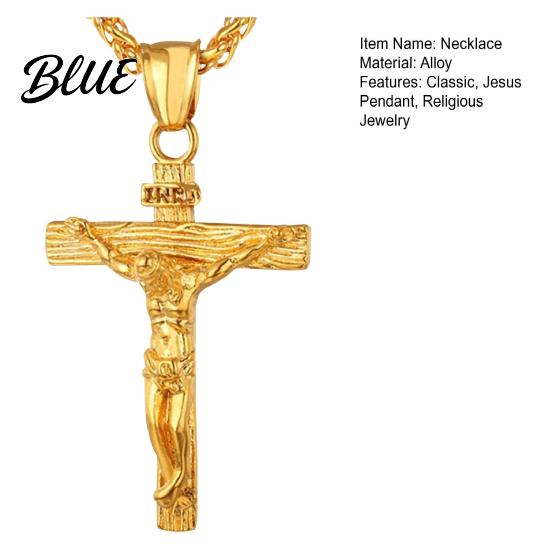 Women Necklace Jesus Pendant Men Cuban Chain Retro Stylish Religious