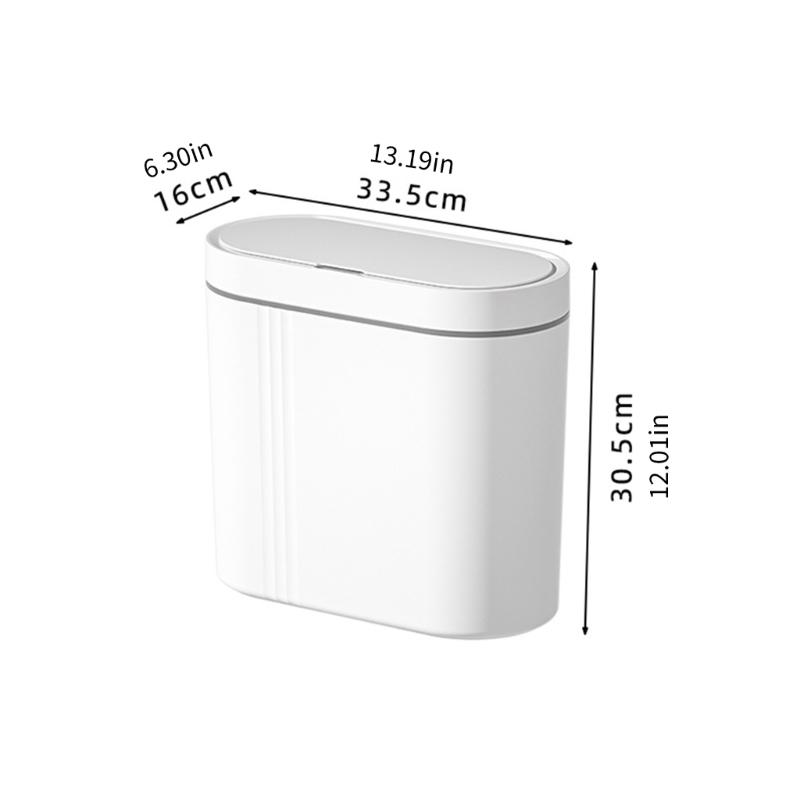 Pattumiera a Sensore Automatico da Parete per Bagno Cucina Chiusura Silenziosa Montaggio a Parete Plastica