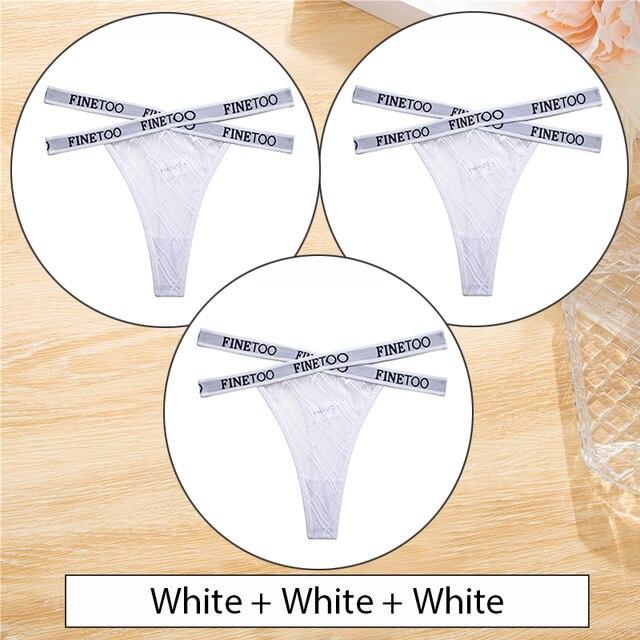 

FINETOO 3 шт./комплект. Жіночі бавовняні трусики, трусики в бразильському стилі, сексуальні труси на лямках, жіноча нижня білизна, модна нижня білизна. S