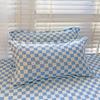 Plaid Fitted Sheet Simple Style Single/Queen/King Bedroom Home Bed Sheet Mattress Cover Pad Bedsheet ( Pillowcase Can Order )