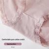 Langsaha Women's Low-Waist Lace Cotton Antibacterial Briefs 4-Pack