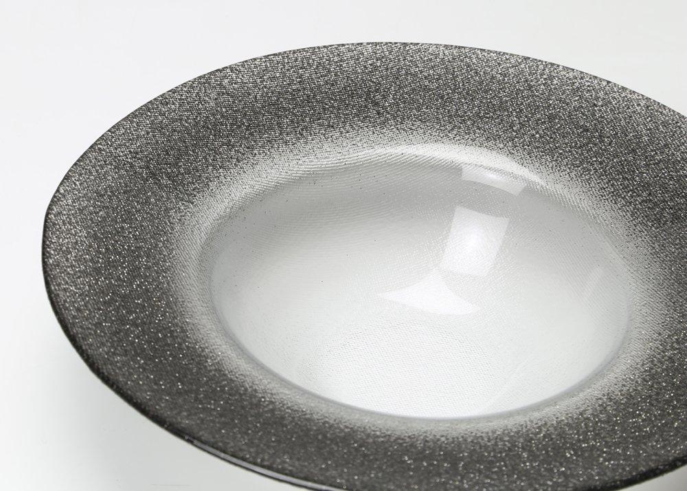 Vetro Felice Bowl, Medium, 19.5cm, Dark Gray, "Happy Glass" Glitter, 64620 G019