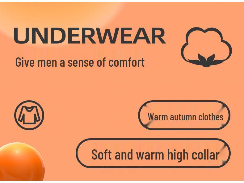 Men's Plush Thickened Autumn Top: Medium/High Collar, Warm Slim Fit, Long-Sleeve Base Layer