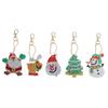 1 Set DIY Full Drill Christmas Theme Rhinestone Painting Keychain Resin Drill Pendant Cute Animal Key Chain Christmas