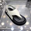 European Station 2025 Summer New Fetal Cow Pure Leather Platform Casual Sandals Fashion Simple Versatile Toe Sandals Women