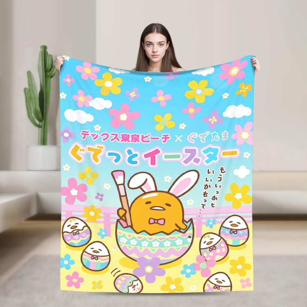 Gudetama Roztomilé Vajíčko Kreslenádeka Flanelová Ultra-Měkké Deky na Cestování Letadlem Ložnici Prošívanádeka