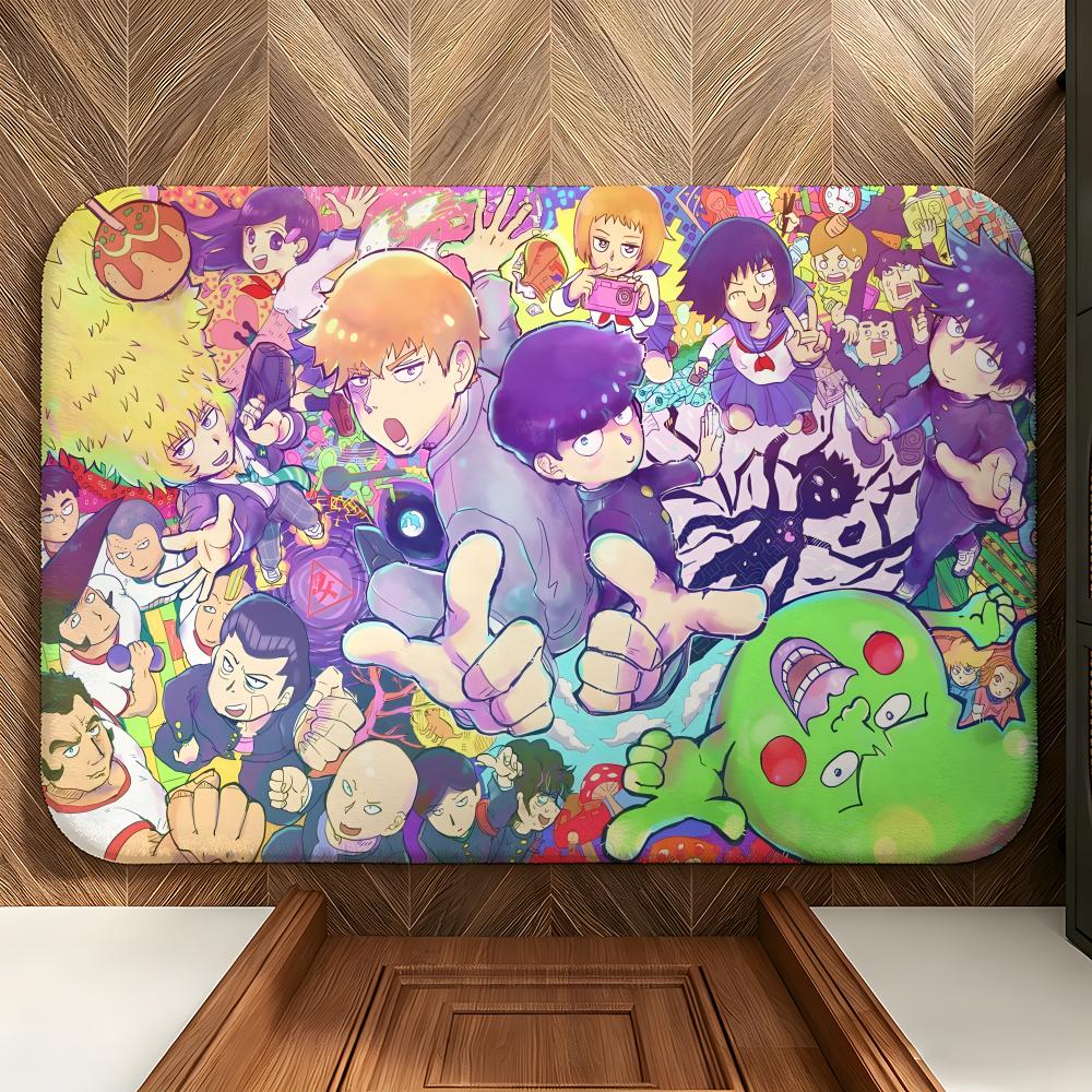 Anime M-Mob P-Psycho100 Floor Mat Soft Flannel Floor Mat Suitable for Entryways, Living Rooms, Bedrooms, and Bathrooms