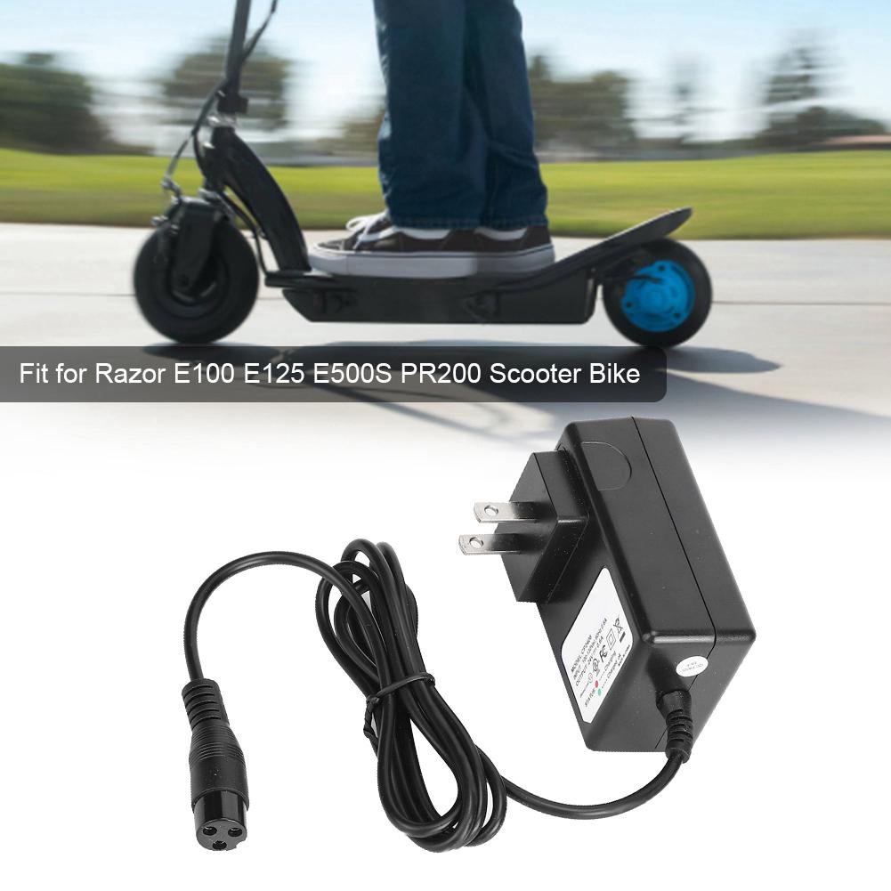 24V 0.6A 3 Prong Charger Fit for Razor E100 E125 E500S PR200 Scooter Bike