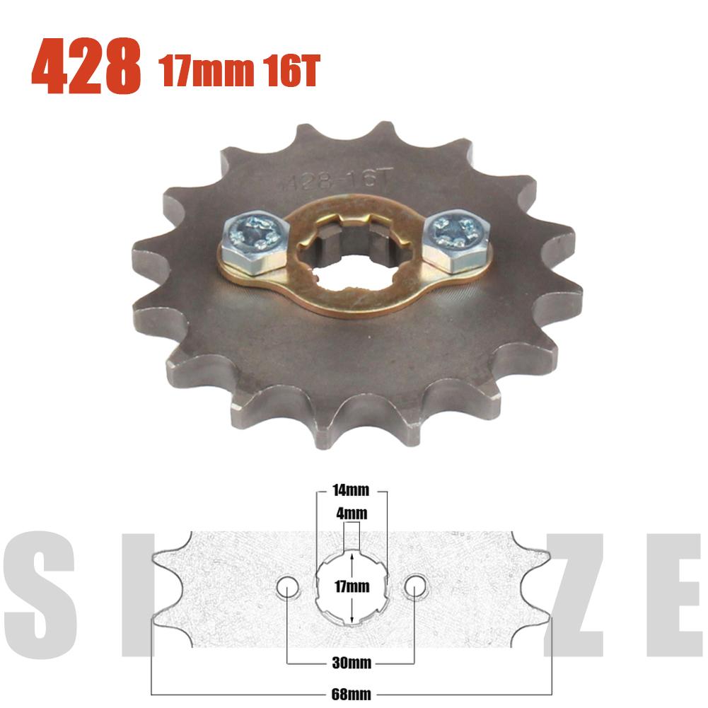 428# 17mm Front Engine Sprocket 10 11 12 13 14 15 16 17 18 19T Tooth For Dirt Pit Bike ATV Quad Go Kart Buggy Scooter Motorcycle