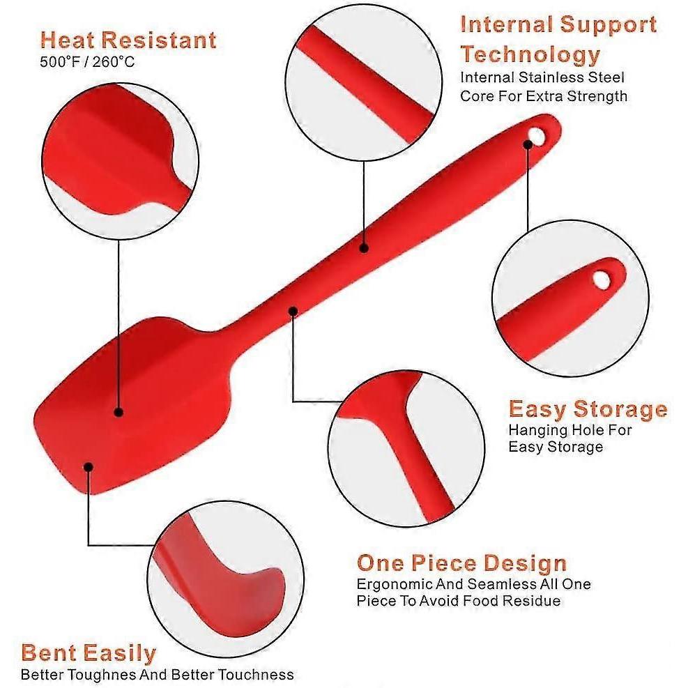 Dough Scraper Set Heat-resistant Up To 500 F Silicone Spatula With Metal Core