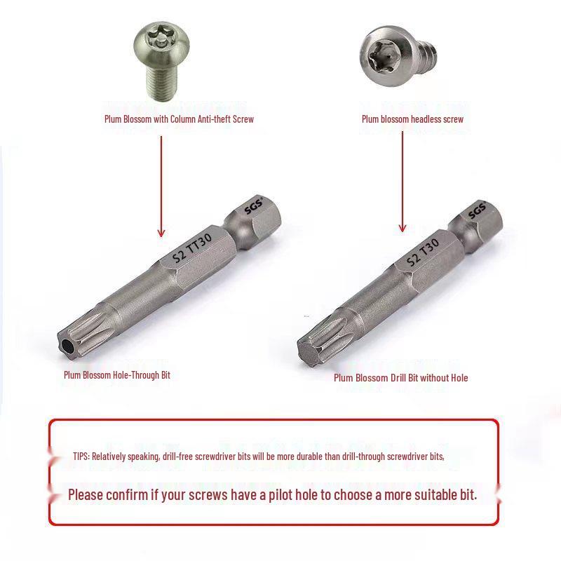 Torx T10 Phillips Screwdriver Bit, S2 High Hardness, Sandblasted, Single Head, Impact Driver Attachment