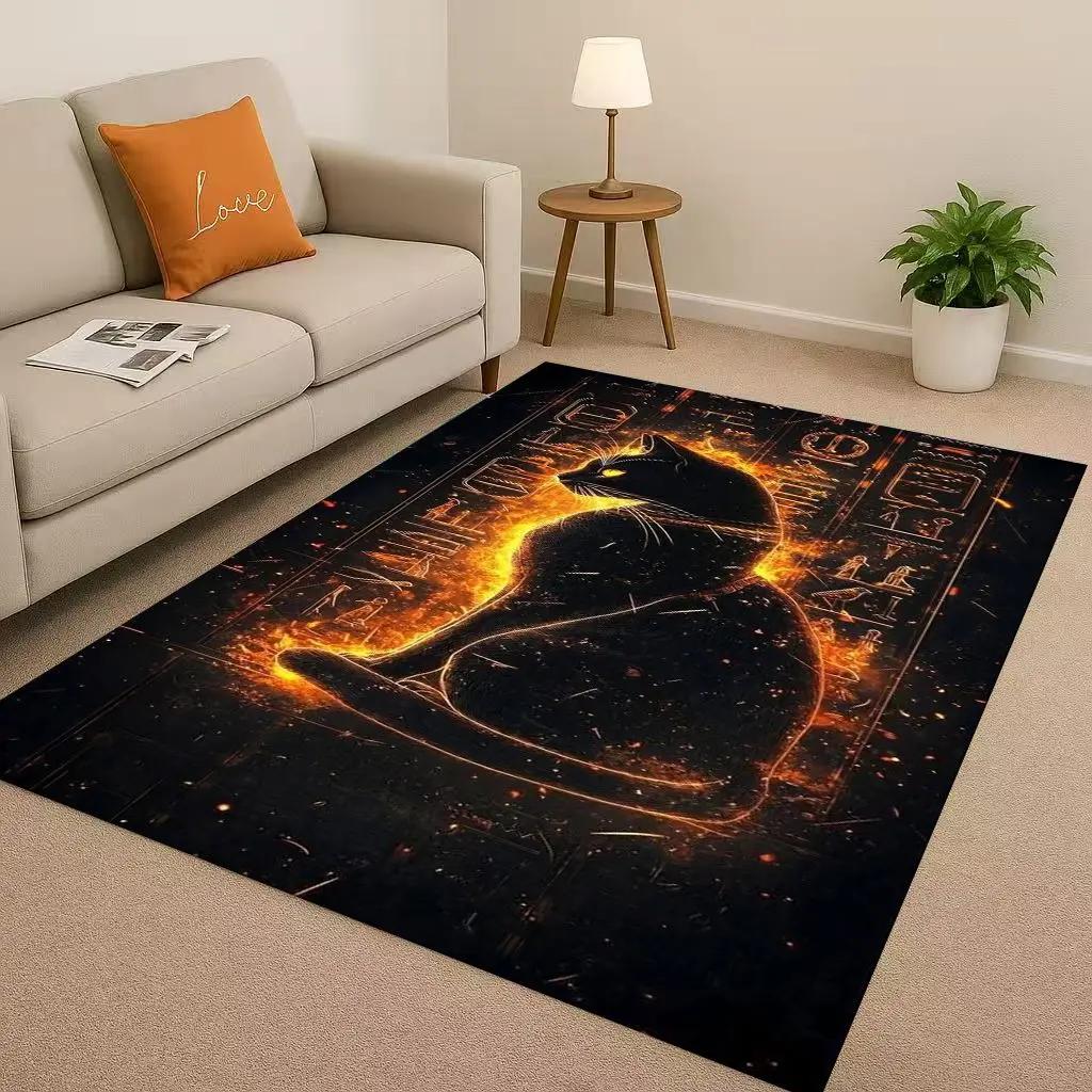 Retro Ancient Egypt Pictographic Eye of Horus Living Room Non-Slip Area Rug Carpet for Bedroom Sofa ,Easy Clean Home Doormat