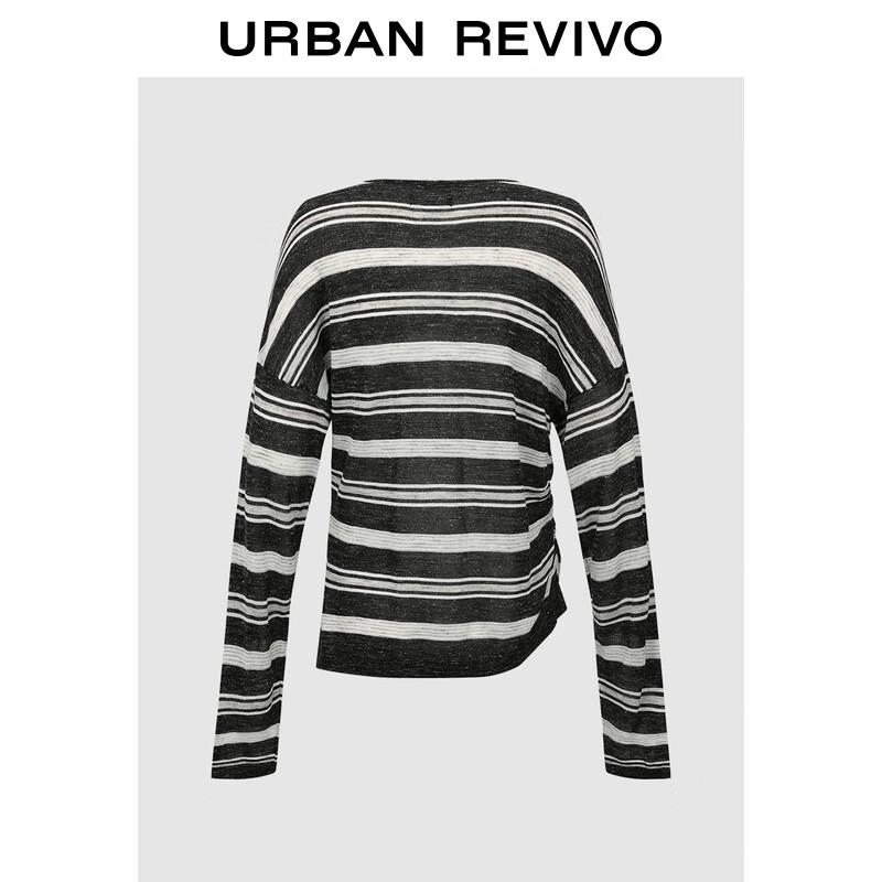 UR Women's Asymmetric Color-block Striped Knit Sweater