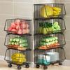 Estantería Giratoria de Pie para Cocina y Dormitorio para Frutas, Verduras y Snacks