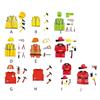 Kids Role Play Fireman Costume with Firefighter Toy Accessories Halloween Builder Worker Clothing for Boy Girl Aged 3-12