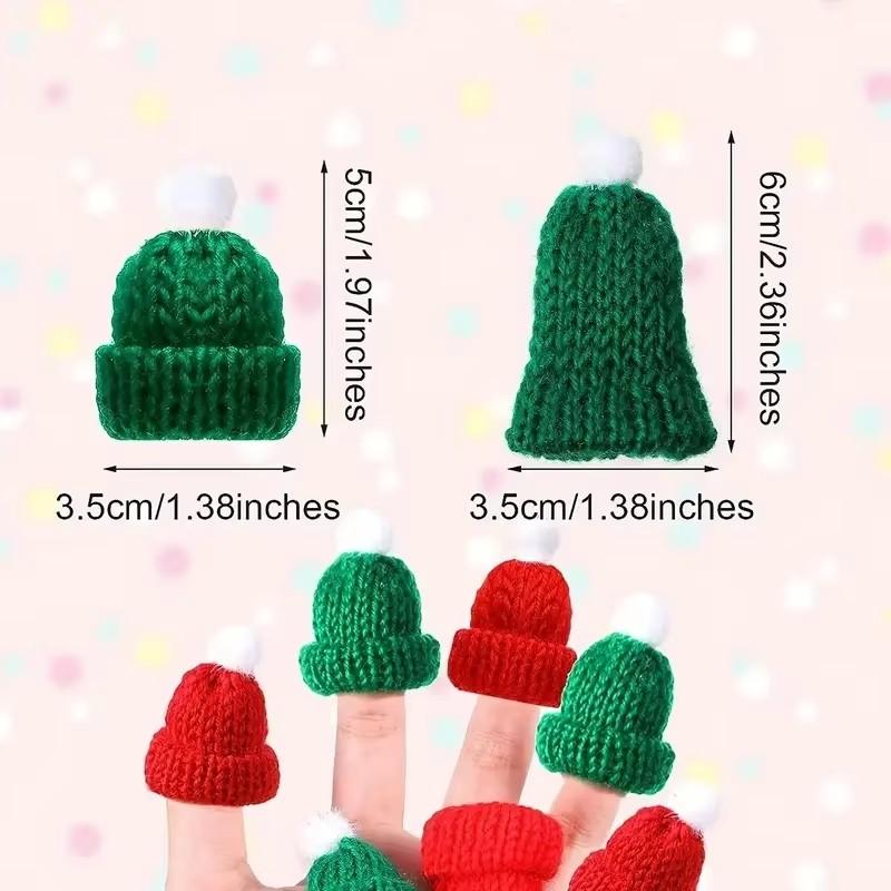 15pcs/set Mini Knitted Christmas Hat Suitable For Mini Toy Doll Wear DIY Decorative Christmas Hat Multiple Styles To Choose From