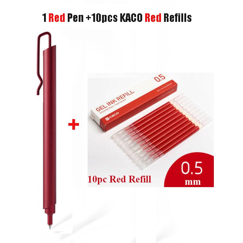Kaco Metal Gel Pen 0.5MM Black Ink Refills Luxury Ballpoint Pens Business Signature Stylos Pen Holder Design Stationery Supplies