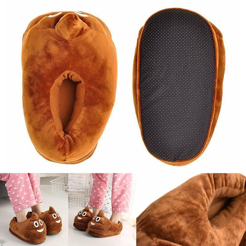 Super Soft Unisex Poop Emoji Plush Slippers For Home Indoor Comfort