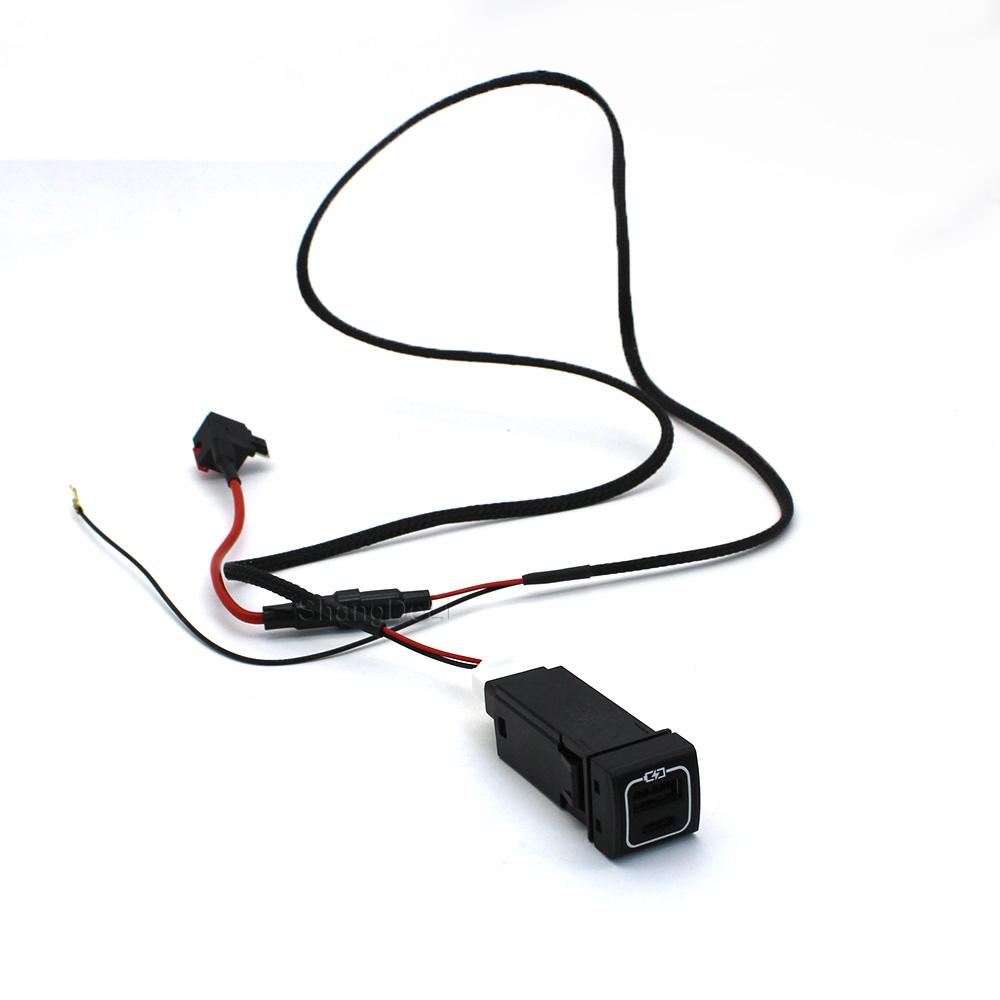 12V Dual USB Ports QC3.0 Mobile Phone Car Quick Charger For Toyota Highlander Land Cruiser Prado 150 Rav4 Camry Corolla 18-22