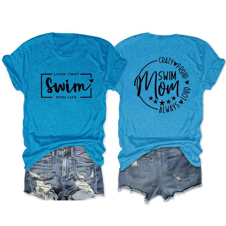 Casual T-shirt Double-sided alphabet print short-sleeved top