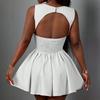 2026 European & American Slimming Sleeveless Square Neck Puffy Dress - Spicy Girl Style Fashion