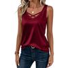 Women's Solid-Color Satin Tank Top for Summer