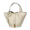 First Layer Cowhide Niche Handbag High Version Vegetable Basket Bag Genuine Leather Large Capacity High-end Sense Exquisite Bucket Bag