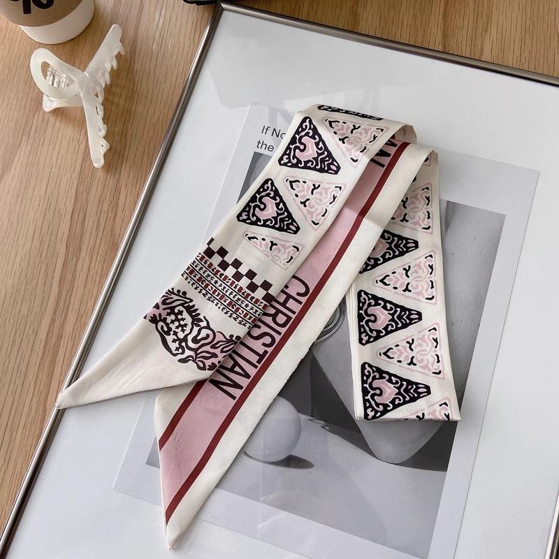 Silk Scarf Headband French Braided Hair Ribbon Versatile Ponytail Streamer Headgear Bag Decoration