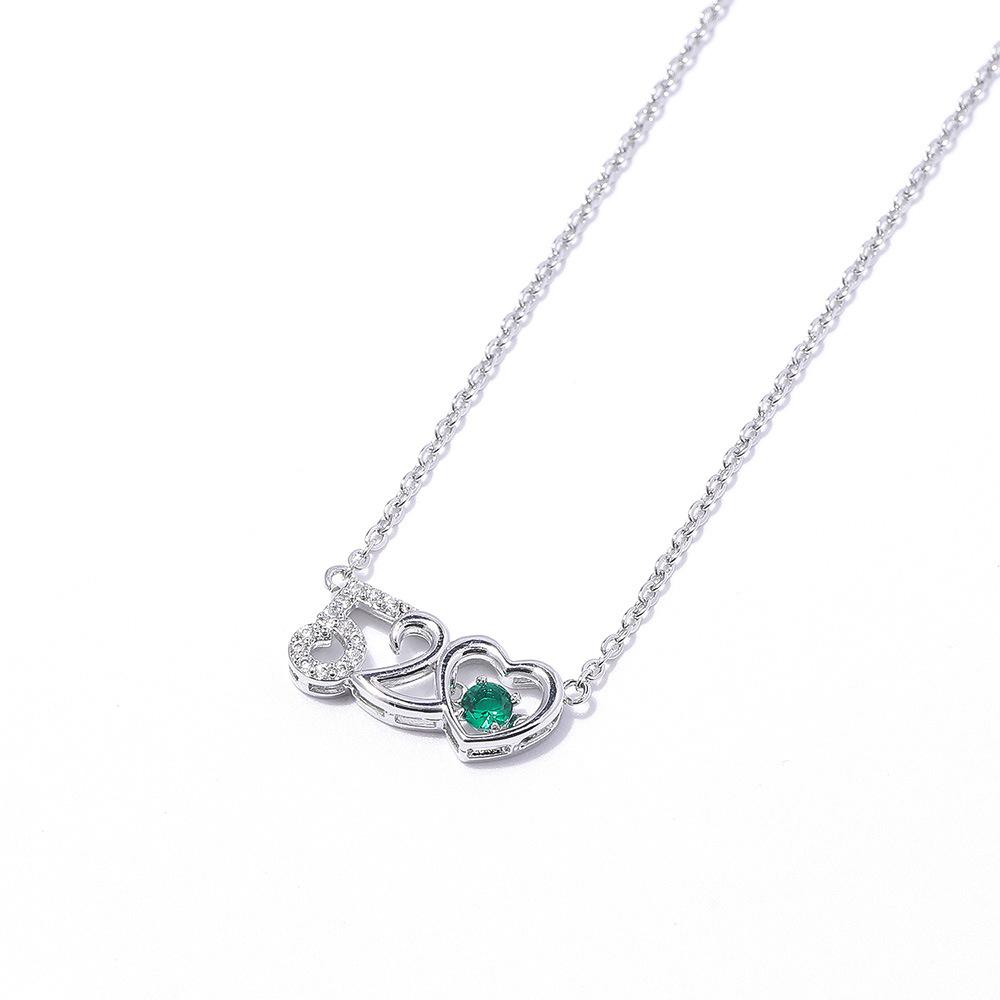 

Кулон в виде сердца Подарок для признания в любви Короткая цепочка на ключицу Я люблю тебя Номер 520 Ожерелье Цвет Больше зелёный