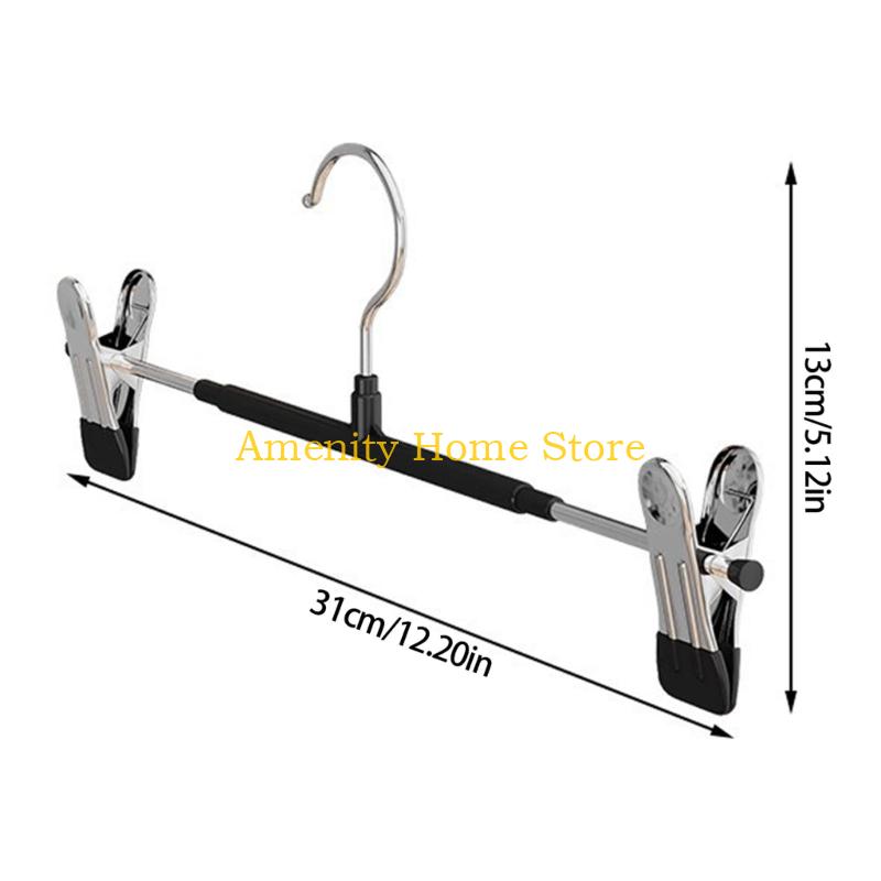 F26C Nonslip Thickened Adjustable Stainless Steel Pants Hangers Multipurpose Clothes Hook For Home Laundry Organization