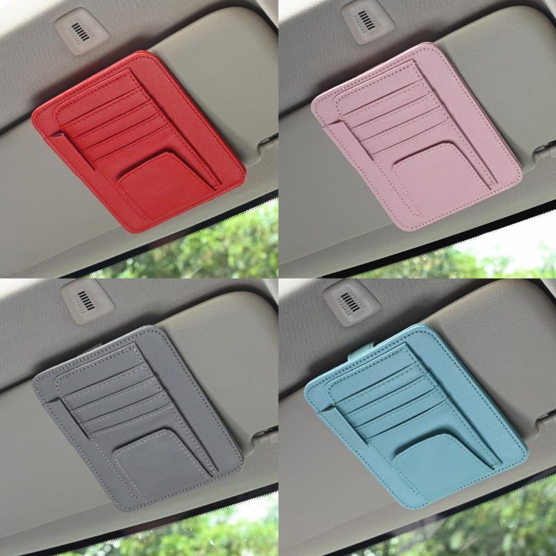 Car Sun Visor Clip Storage Management Clips with Multiple Pockets Interior Accessories Stowing Tidying Gadget Universal
