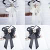 Korean Style Womens Bow Tie With Rhinestone And Pearl Decor For Graduation School Uniform Accessories