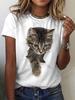 Tshirt Cartoon Lovely Animal Cat Pretty 3d Print T-shirt Women Fashion Short Sleeve Casual Oversized Tops Tees Female Clothing