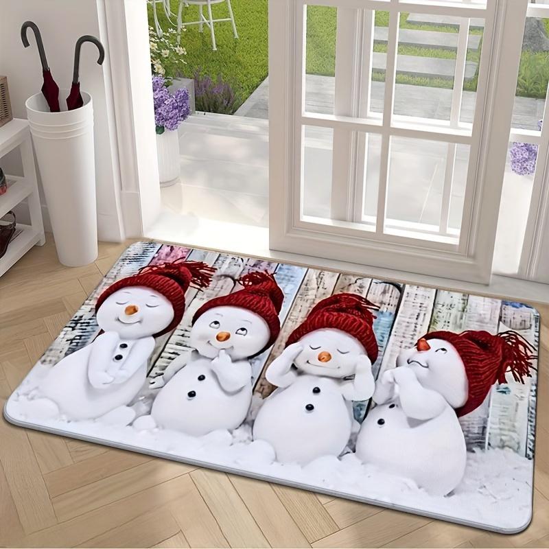 1pcs,40*60cm/15.7*23.6inch,Christmas Decoration,Christmas Gift,Cozy,Christmas Snowman Doormat,Non-slip,Absorbent and Stain Resistant