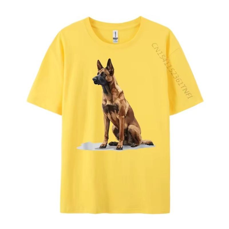 Belgian Malinois Dog Breed Graphic Funny T Shirts Men's Clothes Tops T Shirt National Flag Day 3D Printed Tees